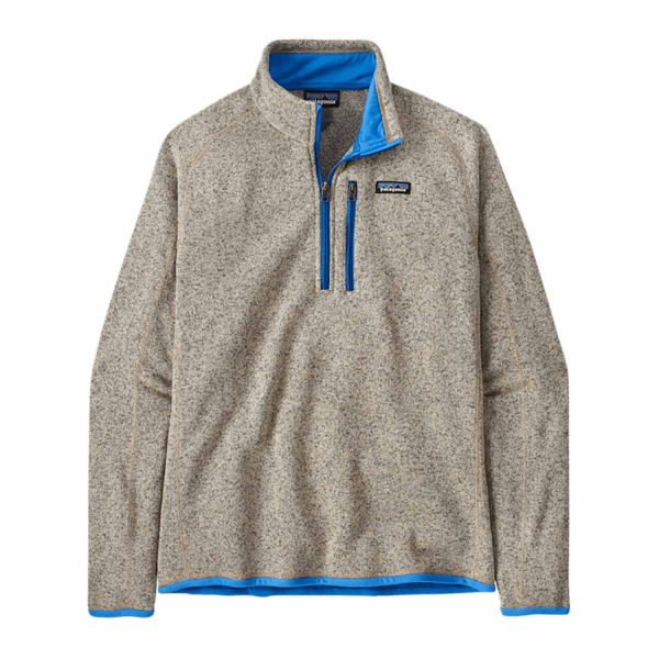 Patagonia M'S Better Sweater 1/4 Zip Oar Tan w/Vessel Blue