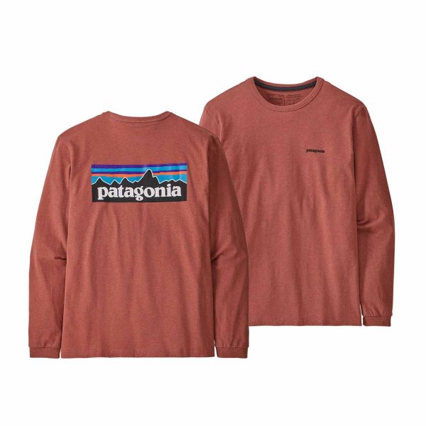 Patagonia Women's Long-Sleeved P-6 Logo Responsibili-Tee® Rosehip