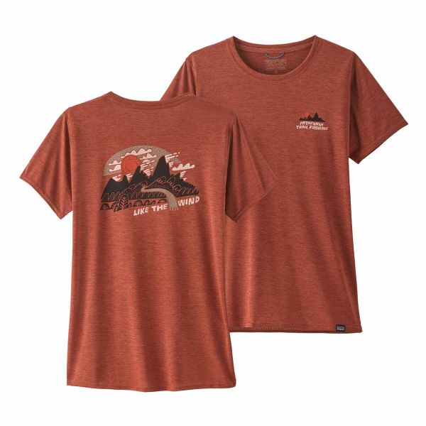 Patagonia Women's Capilene® Cool Daily Graphic Shirt Like the Wind: Burl Red X-Dye