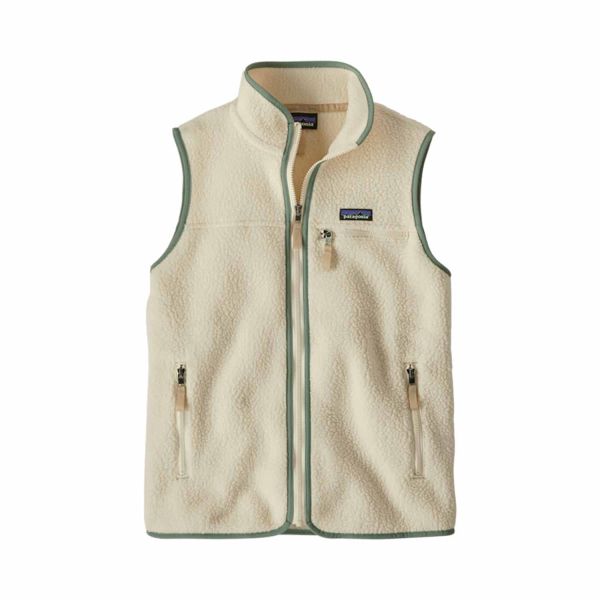 Patagonia W's Retro Pile Vest Natural w/Ellwood Green