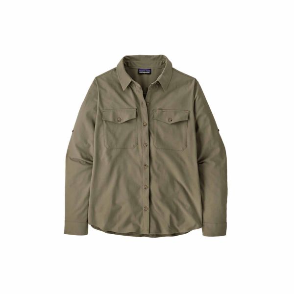 Patagonia Women's Long-Sleeved Self Guided Sun Shirt River Rock Green