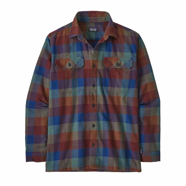 Patagonia M's Long-Sleeved Organic Cotton Midweight Fjord Flannel Shirt Guides: Superior Blue