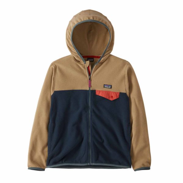 Patagonia K's Micro D Snap-T Jacket New Navy w/Grayling Brown 