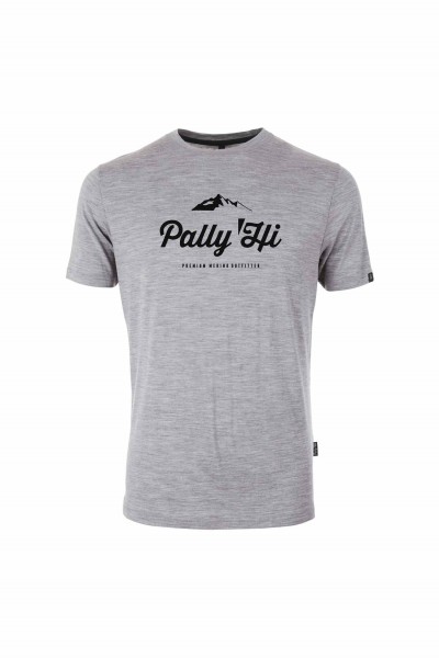Pally'Hi T-Shirt Classic Peak Logo Herren Heather Grey front