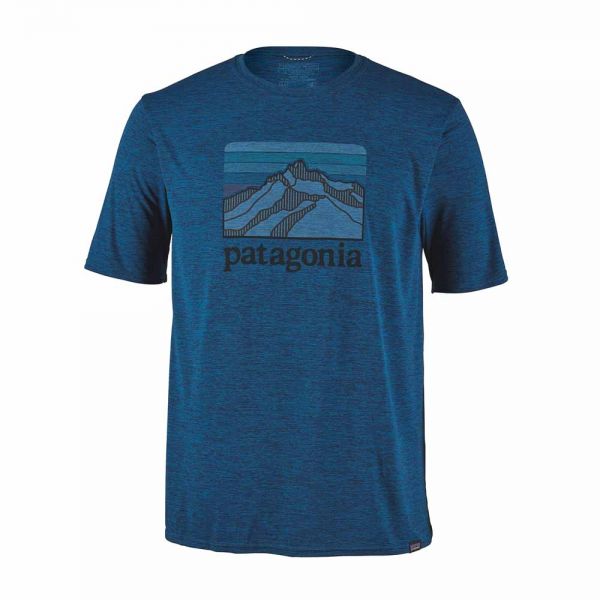 Patagonia M´s Capilene Cool Daily Graphic Shirt line logo ridge big sur blue