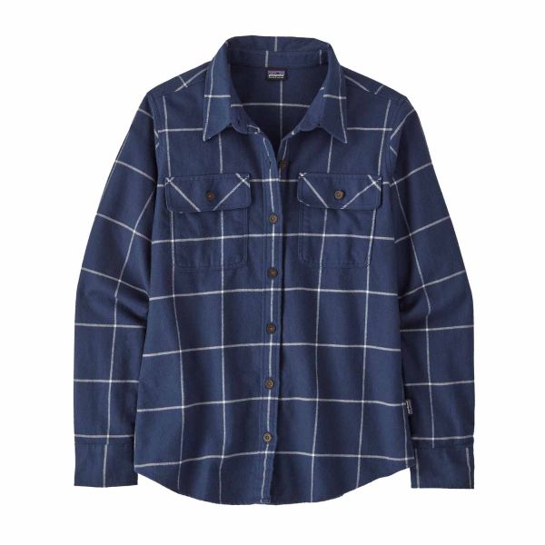 Patagonia Women's Long-Sleeved Organic Cotton Midweight Fjord Flannel Woodland: New Navy