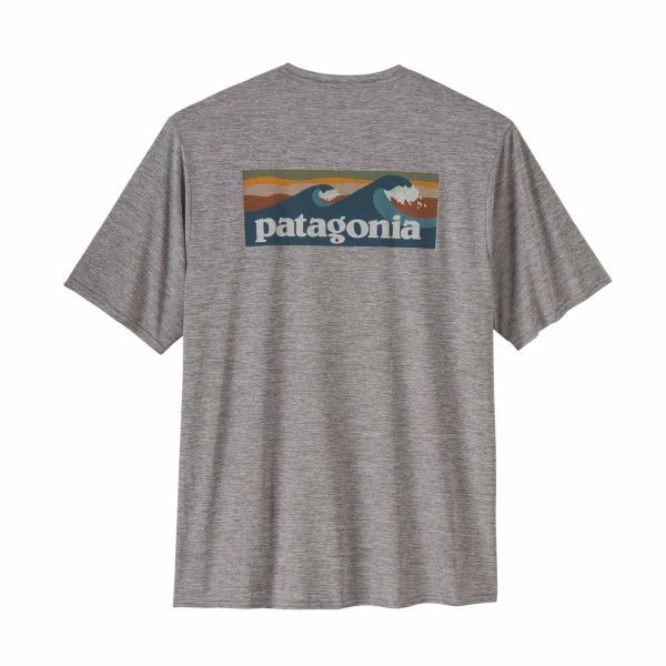 Patagonia Men's Capilene® Cool Daily Graphic Shirt Boardshort Logo: Abalone Blue