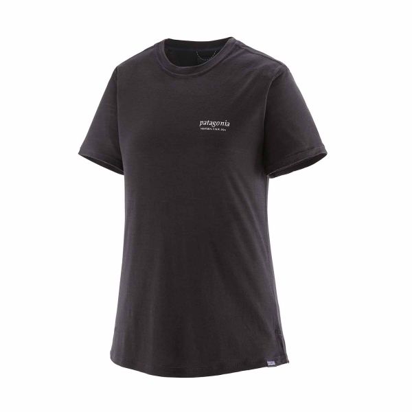 Patagonia Women´s Cap Cool Merino Graphic Shirt Heritage Header: Black