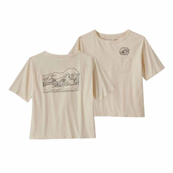 Patagonia W's Lost and Found Organic Easy Cut Pocket Tee Undyed Natural