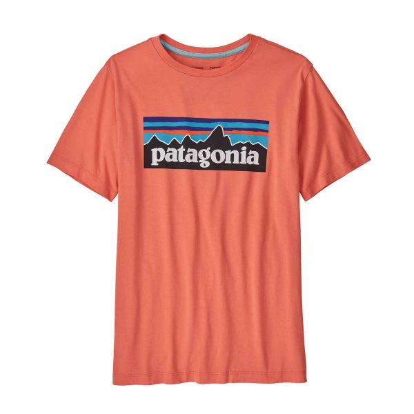 Patagonia K's Regenerative Organic Certified Cotton P-6 Logo T-Shirt Coho Coral