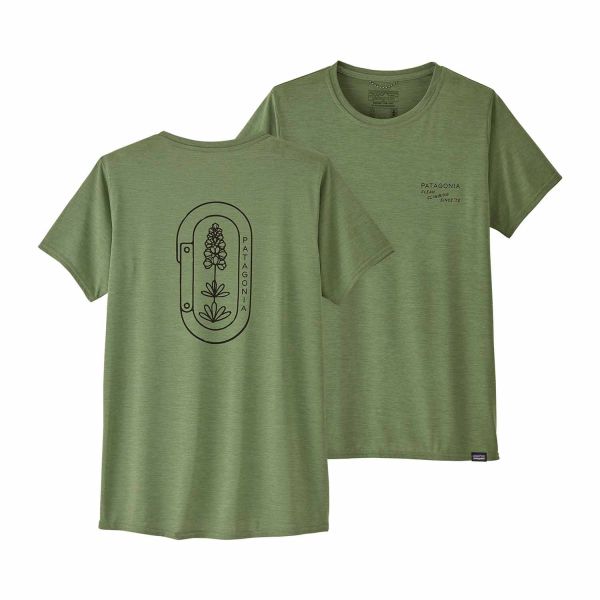 Patagonia Women's Capilene® Cool Daily Graphic Shirt Clean Climb Bloom: Sedge Green X-Dye