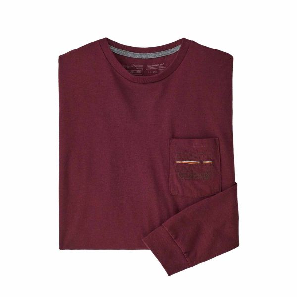 Patagonia M's Long-Sleeved '73 Skyline Pocket Responsibili-Tee® Sequoia Red