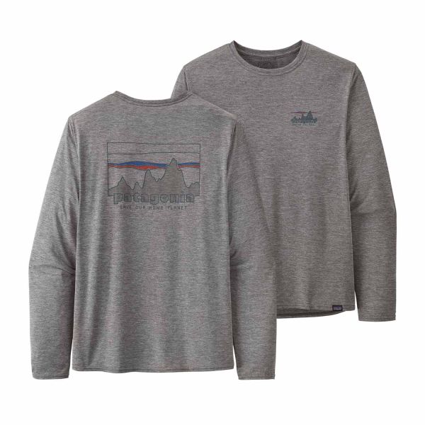 Patagonia Men's Long-Sleeved Capilene® Cool Daily Graphic Shirt ´73 Skyline: Feather Grey