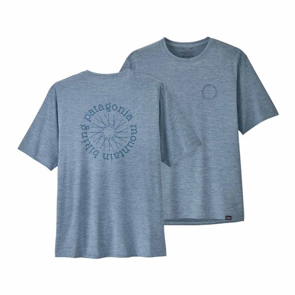 Patagonia Man's Capilene® Cool Daily Graphic Shirt Lands Spoke Stencil: Steam Blue X-Dye