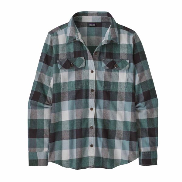 Patagonia Women's Long-Sleeved Organic Cotton Midweight Fjord Flannel Guides: Nouveau Green