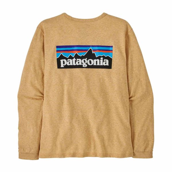 Patagonia W'S L/S P-6 Logo Responsibili-Tee Beeswax Tan