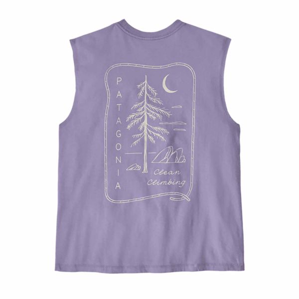 Patagonia Women's Clean Climb Roots Boxy Organic Tank Concrete Purple