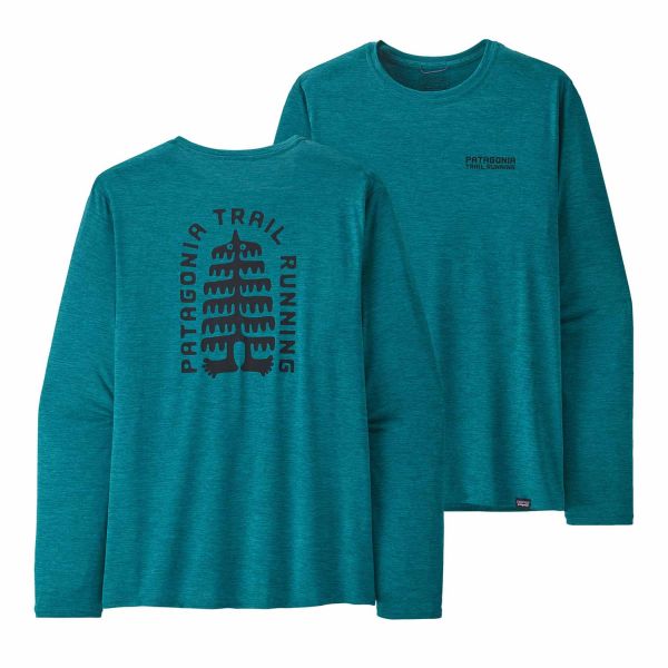 Patagonia M'S Longsleeve Cap Cool Daily Graphic Shirt Tree Trotter: Belay Blue X-Dye