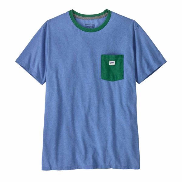 Patagonia Shop Sticker Pocket Responsibili-Tee Abdunant Blue