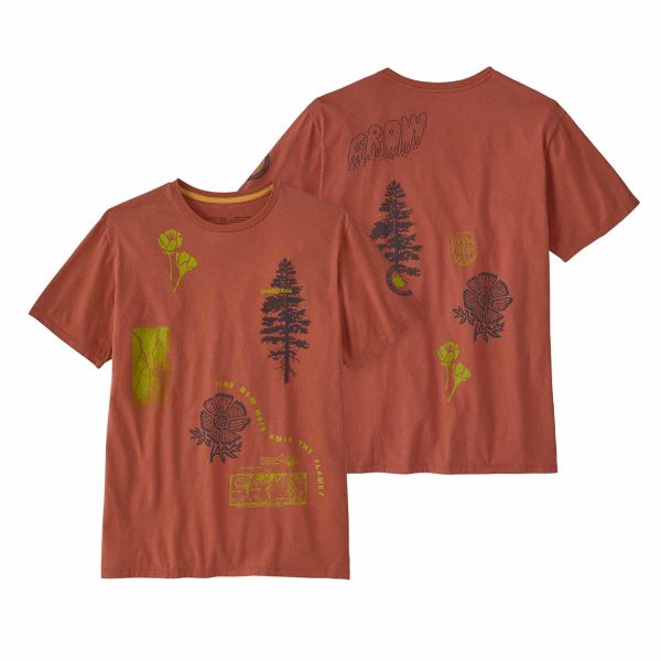 Patagonia Pyrophytes Organic T-Shirt Burl Red