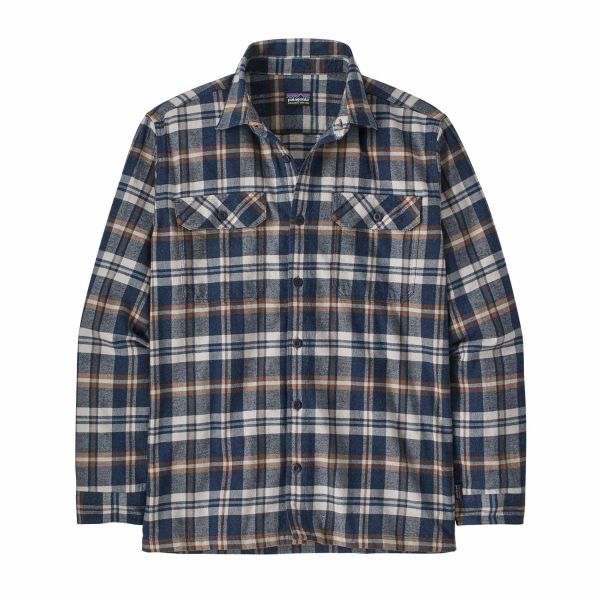 Patagonia M's Long-Sleeved Organic Cotton Midweight Fjord Flannel Shirt Fields: New Navy