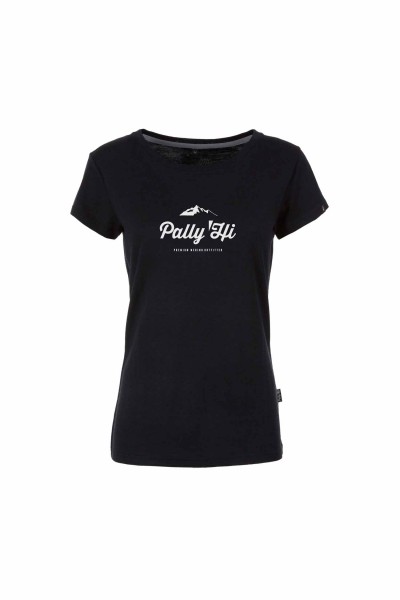 Pally'Hi Classic Peak Logo Damen T-Shirt bluek front