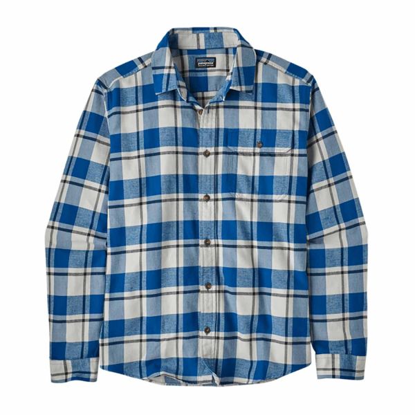 Patagonia Men's L/S Cotton in Conversion Lightweight Fjord Flannel Shirt Captain: Endless Blue