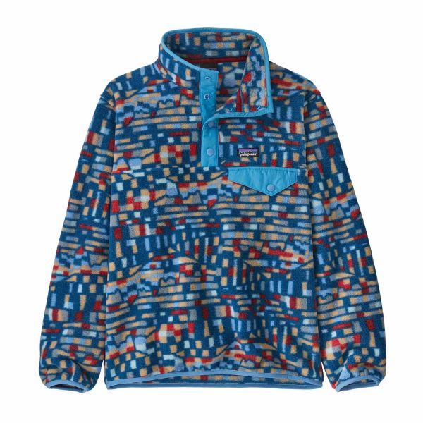 Patagonia K'S Lw Synchilla Snap-T Pullover Fitz Roy Patchwork: Lagom Blue