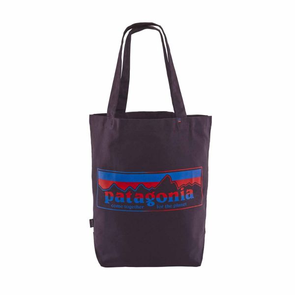 Patagonia Market Tote P-6 Logo Together for the Planet Logo Piton Purple